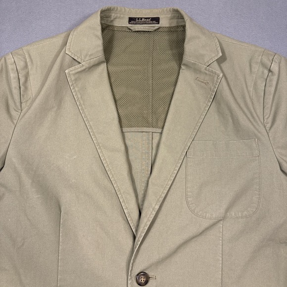 LL Bean Sport Coat Men 40R Green Blazer Safari Field Jacket ZAMBEZI Elbow Patch